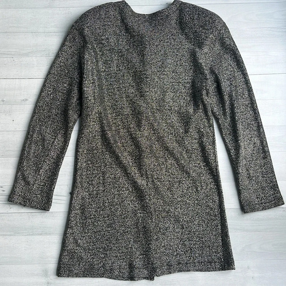 Vintage Palm Beach Beth Schaeffer Silver Metallic Cardigan Sweater M - Picture 6 of 7